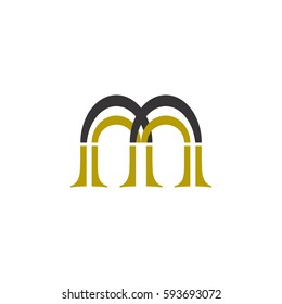 letter m with curve logo vector