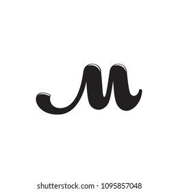 letter m curves design simple logo vector