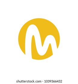 letter m curves flow design logo vector