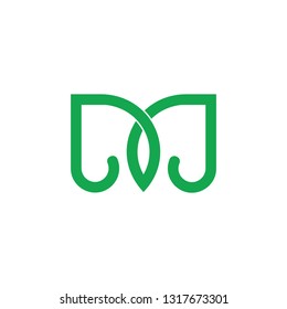 letter m curves loop line geometric logo