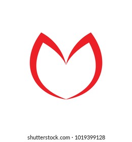 letter m curves shape logo vector