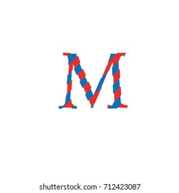 letter M with cuts and lag