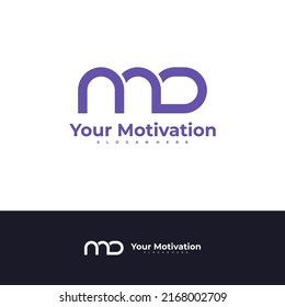Letter M D logo design vector template, Initial MD logo concepts illustration.