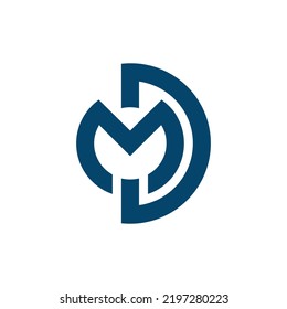 letter M D logo icon vector graphic design
