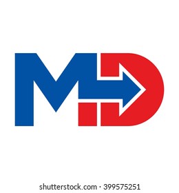 letter m and d logo vector.