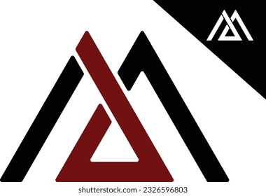 Letter M and d mountains geometric symbol simple vector logo