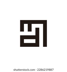 Buchstaben M und d, geometrisches Symbol mit einfachem Logo, Vektorgrafik