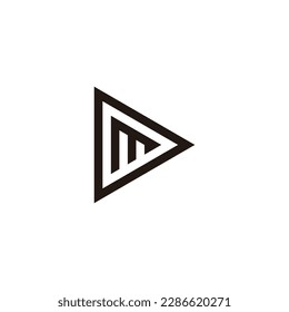 Letra m in D símbolo geométrico simple logo vector
