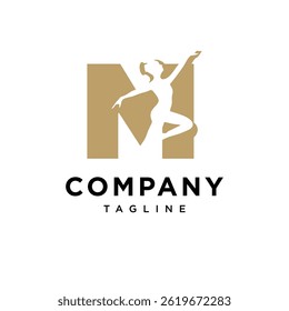 Letter M Dance Logo Icon Vector