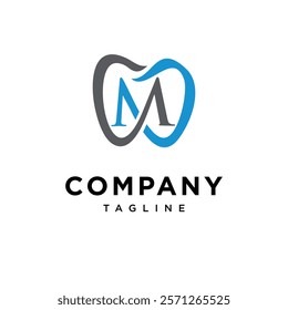 Letter M Dentist Logo Icon Vector.
