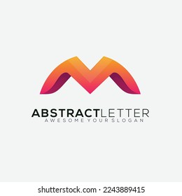 letter m design logo gradient colorful