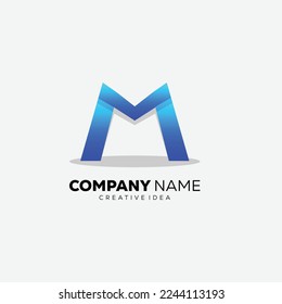 letter m design logo gradient color symbol 