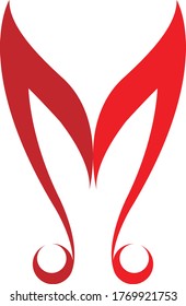 Material vectorial del logotipo de diseño de letra m
