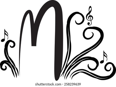 letter M design for music
