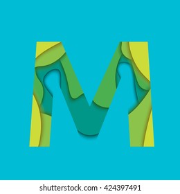 Letter M design template element. Material design Character for vector logo, icon and sign.