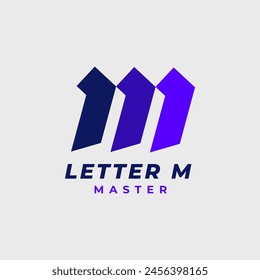 La letra M, diseñada como un logo maestro, muestra una identidad de marca sofisticada y contemporánea.