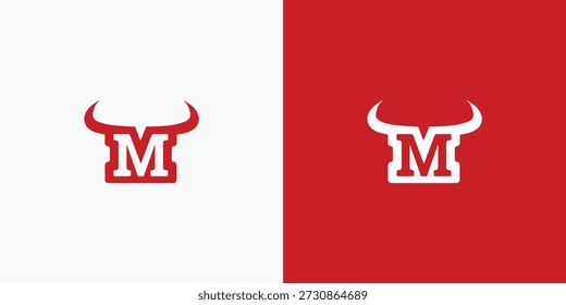 Letter M Devil Horn Logo