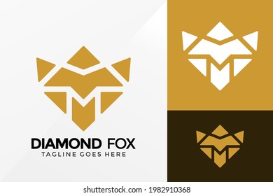 Letter M Diamond Fox Logo Design, Brand Identity Logos Designs Vector Illustration Template