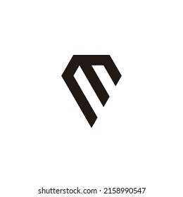 Letter M diamond geometric symbol simple logo vector