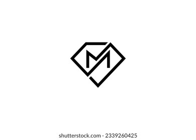 Letter M Diamond Logo Design