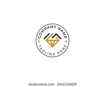 Diseño del logotipo de la letra M Diamond 