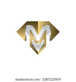 diseño elegante del logotipo del diamante M de letra, plantilla de icono del diamante, adecuado para su empresa