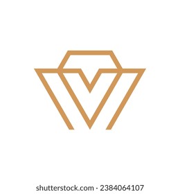 Letter m diamond minimalist logo