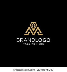 Logotipo de letra m de rombo y concepto de vector de diseño de iconos para la plantilla	
