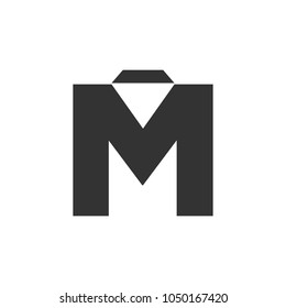 letter M with diamond symbol. vector logo