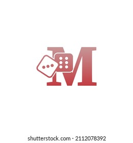 Buchstabe M mit Würfeln, zwei Symbol-Logo-Vorlage, Vektorgrafik
