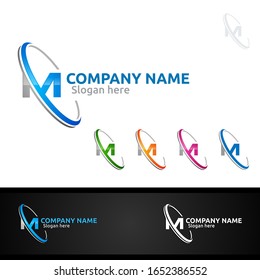 Letter M for Digital Logo, Marketing, Financial, Advisor or Invest Design Icon