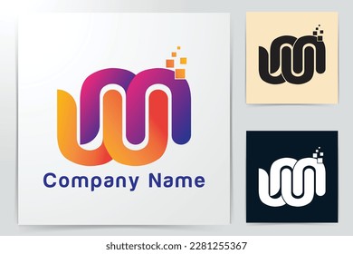 Letter M Digital Marketing Wohnung, einzigartig, modern, kreativ, elegant, Emblem Logo Monogramm.