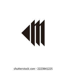 Letter  m direction, left geometric symbol simple logo vector