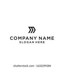 letter m direction logo design vector illustration template