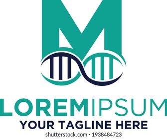 Letter M with DNA logo design