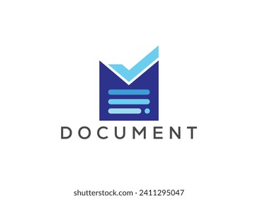 Letter M document monogram logo design vector template