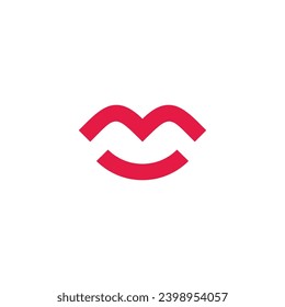letter m doodle simple smile fun logo vector 