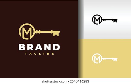 letter M door lock logo