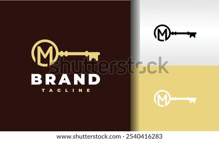 letter M door lock logo
