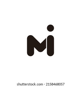Letter M and i dot geometric symbol simple logo vector