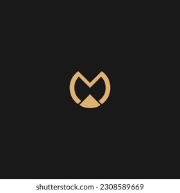 Letter M Dot logo monogram, M initials combination symbol mockup,
