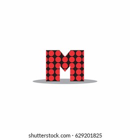 letter M with dots design logo vector