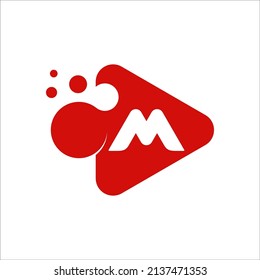 Elemento vector de plantilla de diseño de logotipo de puntos M de letra
