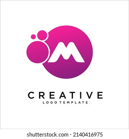 Letter M Dots Logo Design Template Vector Element