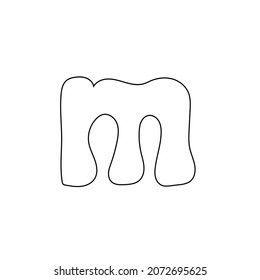 letter m drawing, vector illustration