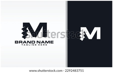 Letter M Drill Bit Logo Design Vector