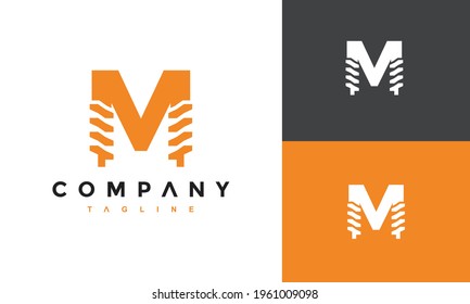 the letter M drill logo	