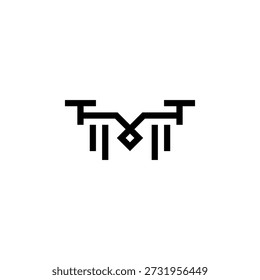 Letter M Drone Diseño de logotipo 