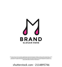 letter M with drop combination logo design inspiration