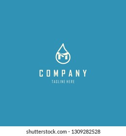 Letter M Drop Water Abstract Creative Modern Business Logo